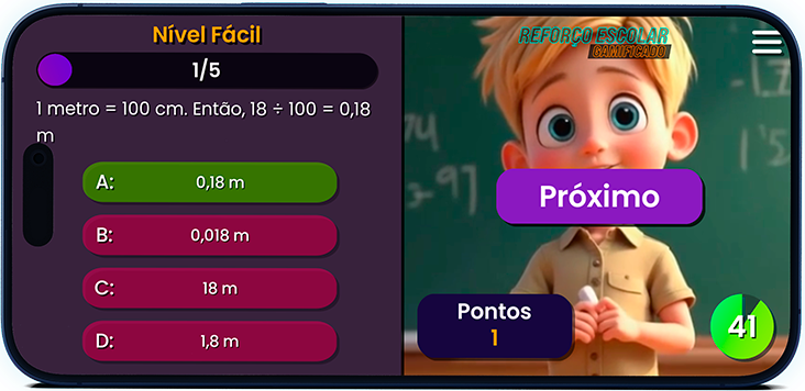 Smartphone educacional — tela 1